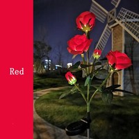 Lampes solaires décoratives d'extérieur à 5 têtes de roses artificielles pour pelouse, jardin, patio, mariage, lumières féériques