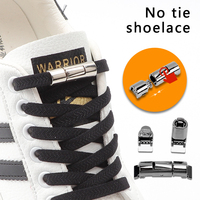 Nouveaux lacets de chaussures plats et souples en métal rond à pression, sans nœuds, pour baskets, en polyester durable