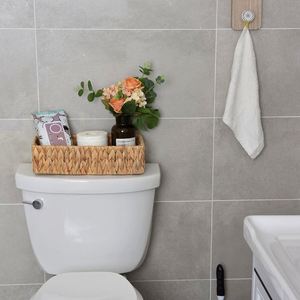 Cestas <span class=keywords><strong>de</strong></span> Baño para Inodoro, Marco <span class=keywords><strong>de</strong></span> Bambú, Cesta <span class=keywords><strong>de</strong></span> Lavandería Oxford, Marrón, Hierba Marina Natural, Cestas Plegables, Bonita Cesta con Tapa - Product Image 4