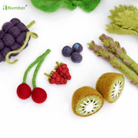 Ensemble de légumes et fruits en feutre faits main, personnalisés en gros, en forme de brocoli doux, pour jeu d'imitation
