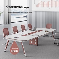 Table de réception et de négociation pour salle de conférence au design minimaliste avec prise intégrée, table de bureau et de conférence