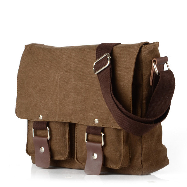 Fashion Retro Supplier Vintage Leather Canvas Shoulder Messenger Bag DSLR Camera Bags