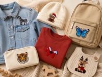 Fournisseur certifié OEKO-TEX/GRS, applique à coudre, broderie personnalisée, patch brodé, étiquette brodée avec de jolis animaux