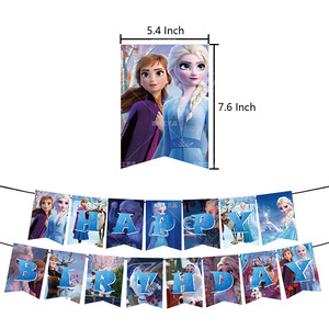 <span class=keywords><strong>Kit</strong></span> de décorations de fête d'<span class=keywords><strong>anniversaire</strong></span> sur le thème de la princesse de glace magique avec bannière suspendue ballons gâteau Topper pour la célébration <span class=keywords><strong>des</strong></span> enfants - Product Image 2