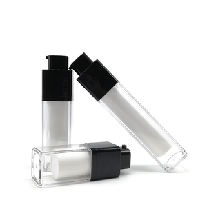 Botella de loción al vacío con rotación, botella de loción al vacío con tapa negra UV cuadrada, esencias cosméticas, 15ml, 30ml, 50ml, muestra gratis - Product Image 4