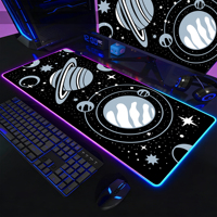 Tapis de souris de jeu RGB Galaxy Wave - Tapis de bureau étendu avec LED lumineuses pour les joueurs 700x300mm