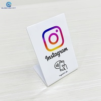 Acrílico PVC NFC de pie para menú de restaurante redes sociales facebook Instagram Whatsapp