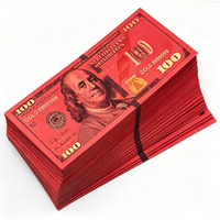 Billetes de Dólar Estadounidenses de Imitación en Lámina de Oro Realista de 24K, Billetes Negros y Dorados para Fotos, Películas, Fiestas y Eventos