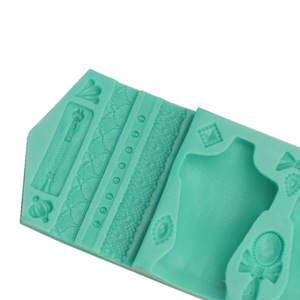 Silicone Mold For Wedding Dress Cake Fondant Piping Doll Body Rectangle 23.2x8x2 Cm Cake Decorating Supplies - Product Image 4