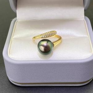 10539DIY <b>Pearl</b> Accessories S925 Silver Ring Empty Stand New Trend Silver <b>Jewelry</b> with 6-9mm Round Beads Diamond Rings - Product Image 2