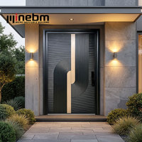 Entrée Offre Spéciale de haute qualité Entrée principale Double porte en acier inoxydable Portes pivotantes de sécurité extérieures en acier métallique