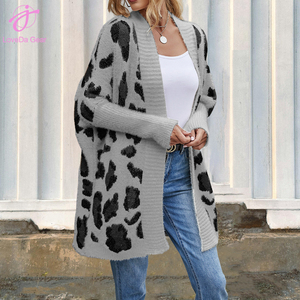<span class=keywords><strong>Cardigan</strong></span> maglione largo leopardato lavorato a maglia leopardato invernale caldo stile donna personalizzato Loveda - Product Image 2