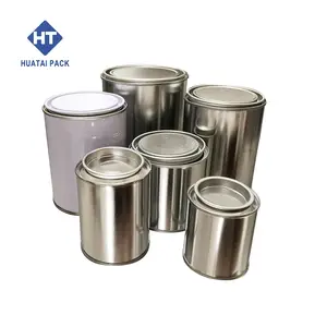 0.1L-4L Small Sizes Round Metal Empty Tin Cans For Paint Can With Lever Pry Lid