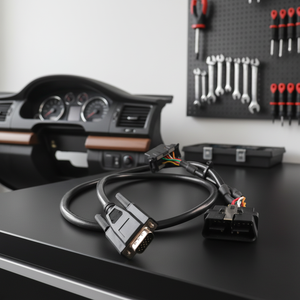 Kabel Y OBD Splitter DB15 Female ke J1962, Kabel Adaptor OBDII Female dan OBD II Male untuk Scanner Diagnostik Mobil - Product Image 1