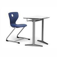 Table trapézoïdale en panneau stratifié, bureau et chaise pour étudiants, mobilier scolaire