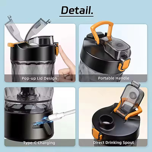 Botella Mezcladora Eléctrica Inteligente para Proteína en Polvo de 650 ml/550 ml, Botella Mezcladora de Plástico para Gimnasio, Fuente de Alimentación USB para Uso Doméstico y en el Automóvil - Product Image 5