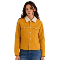 Veste en jean pour femme, doublée en polaire sherpa, style décontracté, boutonnée, avec col en fausse fourrure, pour l'hiver