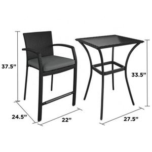 YILlIN Meubles de jardin en rotin plastique à cadre en acier au design unique avec coussin imperméable Meubles de patio en osier - Product Image 5