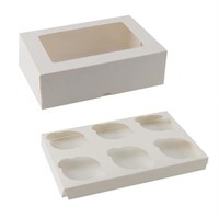 Grossiste bonne qualité transparent pet fenêtre mariage mini boîte à cupcakes conteneur avec diviseur