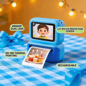 Appareil photo instantané <span class=keywords><strong>Polaroid</strong></span> pour enfants, haute définition, sans encre, impression couleur, 48MP, double objectif, vlog pour le jeu créatif - Product Image 4