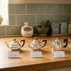 Vintage Silver Plated Teapot <b>Set</b> with Wooden Handles Antique Metal <b>Tea</b> <b>Pot</b> for Afternoon <b>Tea</b> teapot coffee <b>pot</b> <b>set</b> service - Product Image 4