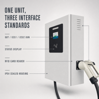 Nouveau chargeur mural pour véhicules électriques WrightCharge GBT 30KW DC avec interface GB, accessoire de lecture de carte, blanc, compatible BYD NIO XPeng Li Auto