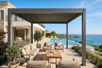 Pergola Bioclimatique Motorisée Série S Ultra-Luxe avec Lames Orientables, en Aluminium Robuste, Imperméable et Anti-Neige, pour Jardin et Terrasse