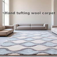 Personnalisé 10 Pieds Pile Circling et Pile Cutting Main Tufting Vintage Noir Tapis Tapis D'entrée Antidérapant Tapis pour Chambre