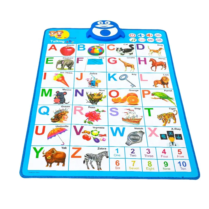 Grafik dinding alfabet elektronik interaktif untuk anak-anak, belajar ABC untuk balita, mainan belajar untuk balita