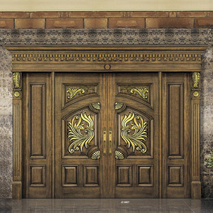 Porte d'entrée de villa vintage, style romain, en bois massif, avec motif ananas sculpté, design personnalisé, porte principale de luxe - Product Image 4