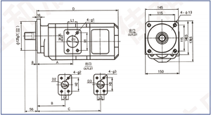 Pompe à engrenages de transfert d'huile en fonte Huamao série JHP2040/2032, double pompe en tandem pour machine de forage d'exploration, construction - Product Image 5