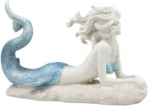 Statua in Resina della Dea dell'Oceano, Sirena Celeste Blu con Coda, 20 cm, Figurina Rilassante Sotto <span class=keywords><strong>il</strong></span> <span class=keywords><strong>Mare</strong></span> - Product Image 4