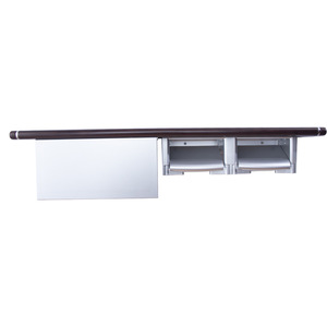 Porte-papier toilette multifonctionnel à trois compartiments en bois massif, porte-rouleau de papier toilette créatif de style japonais pour salle de bain - Product Image 5