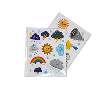 Autocollants personnalisés de prévisions météo dessinés à la main, motifs soleil, pluie, nuage, émoticônes, gribouillis, imperméables, décoratifs, découpés, en pack