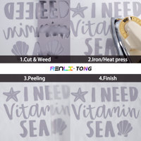 Vinilo Termotransferible de PVC Mate No Adhesivo en Rollo, Multicolor, Material para Creación de Letras y Números en Prendas, para Plotter de Corte Renlitong