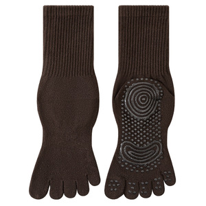 Pilates gym workout yoga <b>socks</b>, five-<b>finger</b> <b>socks</b>, mid-calf compression <b>socks</b>, all-season non-slip floor <b>socks</b> - Product Image 2