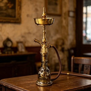 Chicha égyptienne KM <span class=keywords><strong>Khalil</strong></span> <span class=keywords><strong>Mamoon</strong></span> de grande taille, couleur dorée, technique miroir fabriquée en usine, pour voyage, fête, camping, vente en gros à prix abordable - Product Image 4