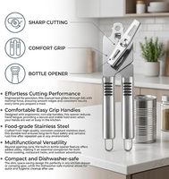 Ouvre-boîte manuel en acier inoxydable, ouvre-bouteille et ouvre-boîte alimentaire robuste, gadget de cuisine