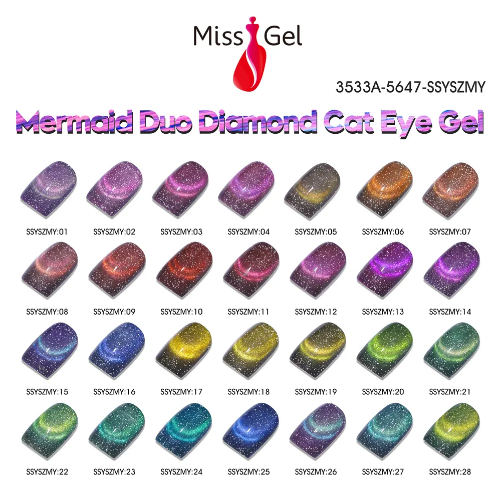 Missgel 2024 özel UV jel Mermaid elmas Glitter kedi göz jel malzemeleri çivi jel lehçe