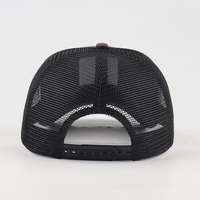 Casquette en maille à 5 panneaux à bord plat, personnalisée OEM, de haute qualité, avec logo brodé, style courbé, motif feuille de fruit, pour la vente en gros