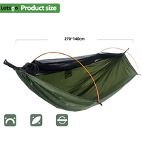 Hamac-tente imperméable de haute qualité avec moustiquaire intégrée pour camping, randonnée, pique-nique et activités de plein air