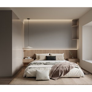 Ensemble de meubles de chambre d'hôtel de luxe moderne haut de gamme avec construction en tissu durable pour grands espaces - Product Image 1