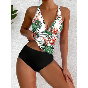 Bikini personnalisé à imprimé léopard dégradé, à porter séparément, bretelles réglables, vêtements de plage féminins - Product Image 1