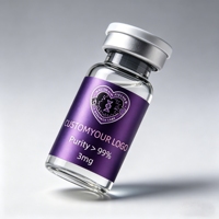 Étiquettes adhésives personnalisées HD imperméables aux peptides, autocollants pour flacons de 2 ml, 3 ml, 10 ml pour bouteilles de compléments alimentaires