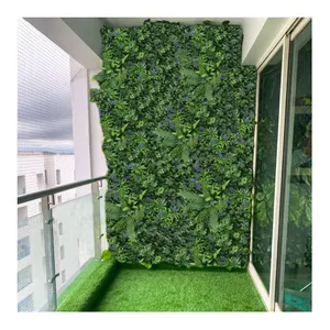 P185 all'ingrosso topiaria viola lavanda fiore e verde erba sfondo siepe artificiale muro di bosso erba