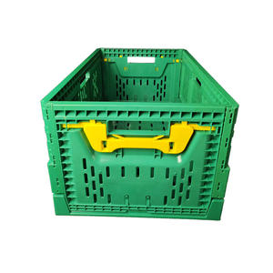 Omzet Bewegende Mesh Opvouwbare Stapelbare Nestable Hdpe Opslag Landbouw Ei <span class=keywords><strong>Fruit</strong></span> En Groente Plastic Mand Krat - Product Image 5