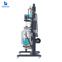 LABOAO Réacteur en verre à trois couches 10L 20L 30L 50L avec levage et rotation