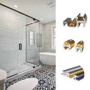 Kit <span class=keywords><strong>de</strong></span> colonne <span class=keywords><strong>de</strong></span> porte <span class=keywords><strong>de</strong></span> <span class=keywords><strong>douche</strong></span> en alliage d'aluminium anodisé avec rainure en U, adapté aux verres trempés <span class=keywords><strong>de</strong></span> 1/4 et 3/8 pouces - Product Image 1