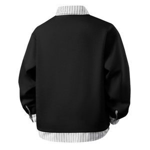 Nouveau sweat-shirt décontracté à manches longues pour homme, grande taille, avec un faux col chemise deux pièces, style high-street américain - Product Image 2