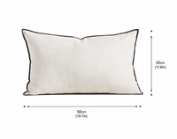 Coussin carré lombaire personnalisé en lin ivoire d'extérieur, hydrofuge, résistant aux UV, séchage rapide, mousse haute densité, antidérapant